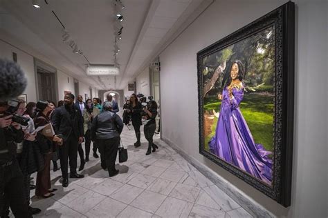 Oprah Winfrey portrait  –  featuring the color purple  –  unveiled at National Portrait Gallery